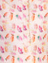 Girl's' White Floral Printed Linen Kurta And Cream Patiala Set